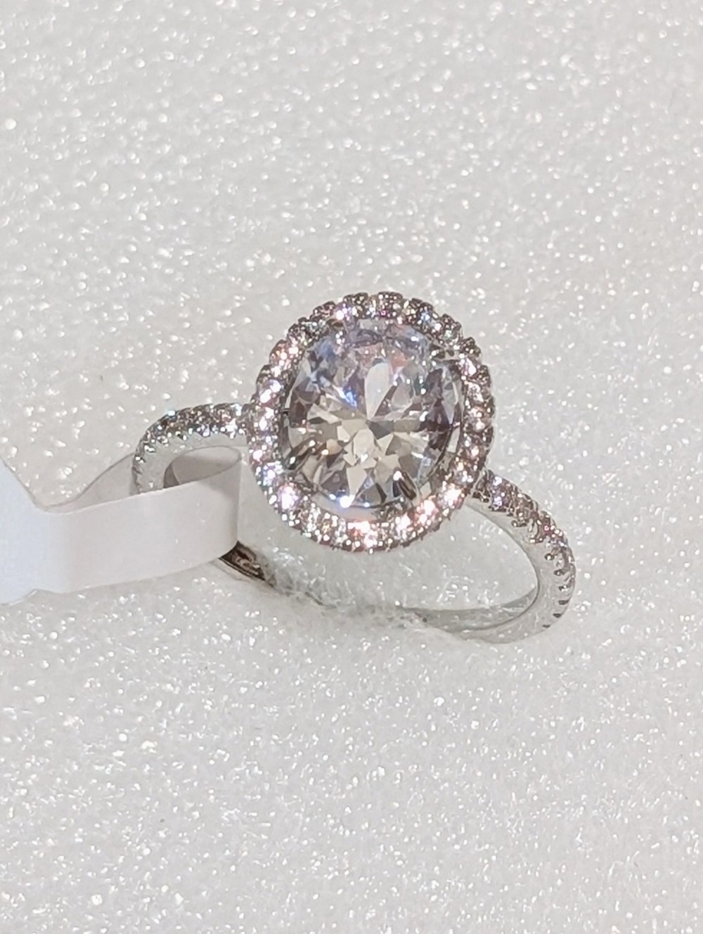 NWT Bomb Party Brilliant 3.5ct Oval Cubic Zirconia Pave Rhodium Plated Sz10 Ring